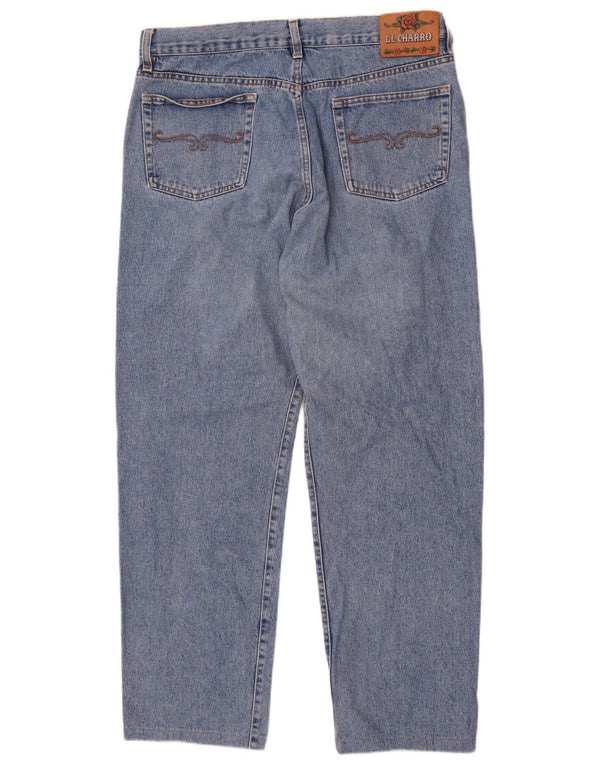 El Charro Damen Tapered Jeans IT 42 Medium W34 L29 Blaue Baumwolle