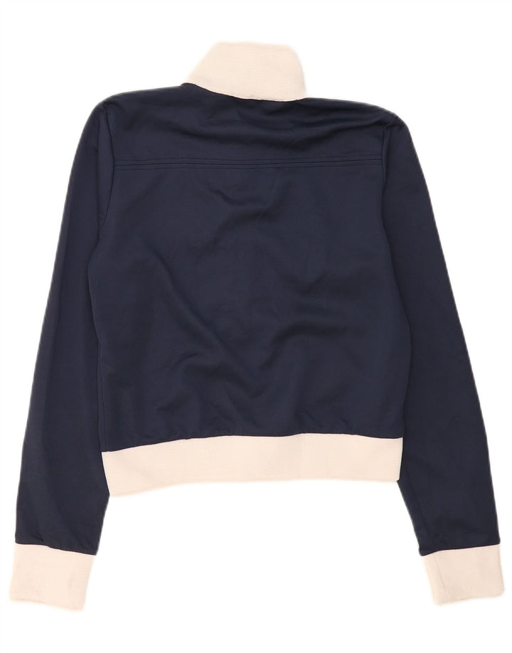 Zara Damen Crop Trainingsanzug Top Jacke UK 14 Mittel Marineblau Farbblock
