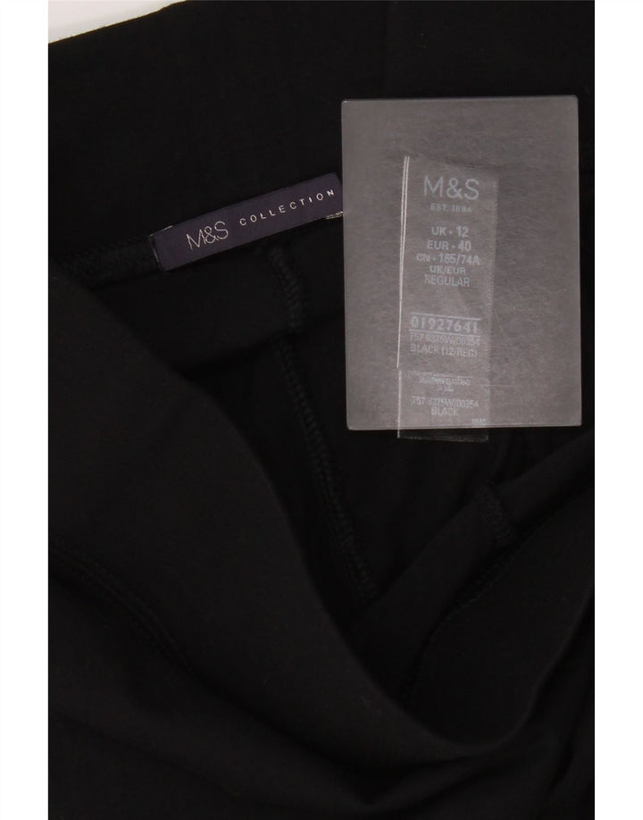 Marks & Spencer Damen Leggings UK 12 Mittelschwarze Baumwolle