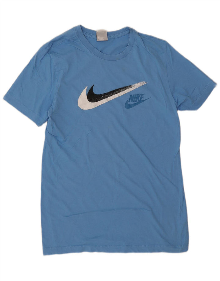 Nike Herren-T-Shirt mit Grafik, Größe S, Blau, Baumwolle