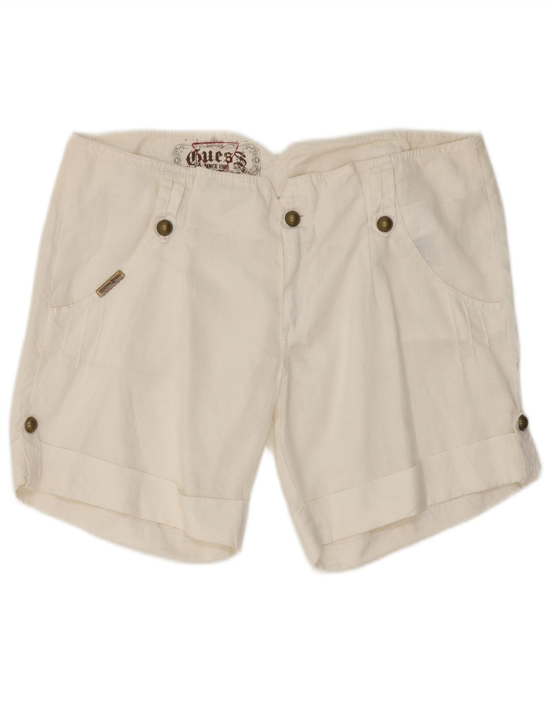 Guess Freizeitshorts für Damen W31 Medium White Ramie