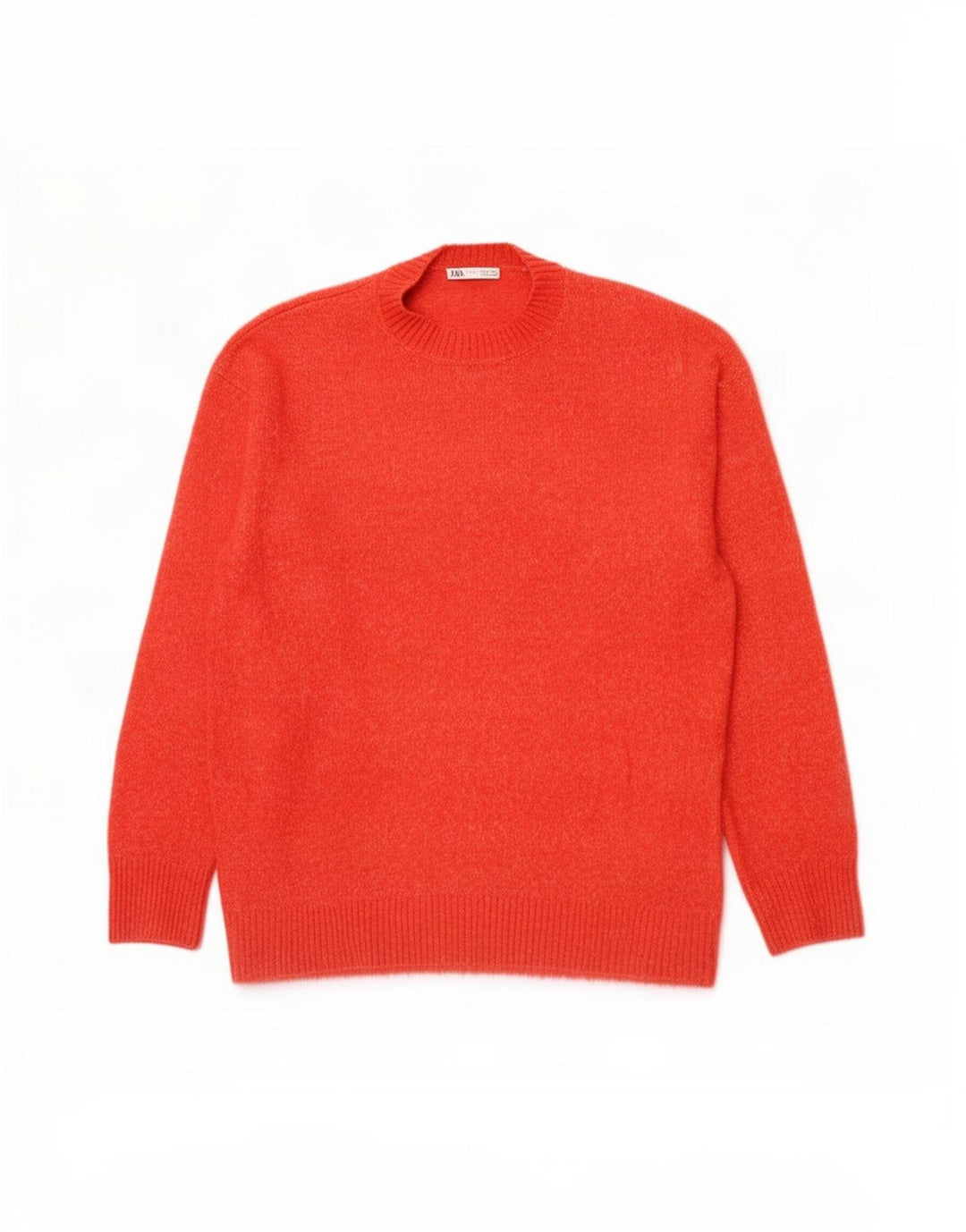 Zara Herren-Pullover mit Rundhalsausschnitt, mittelorange