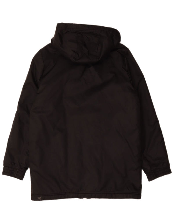 Adidas Jungen wattierter Mantel mit Kapuze, 13–14 Jahre, schwarzes Polyester