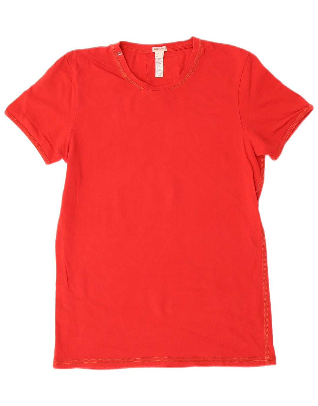 DIESEL Damen T-Shirt Top UK 10 Small Rote Baumwolle