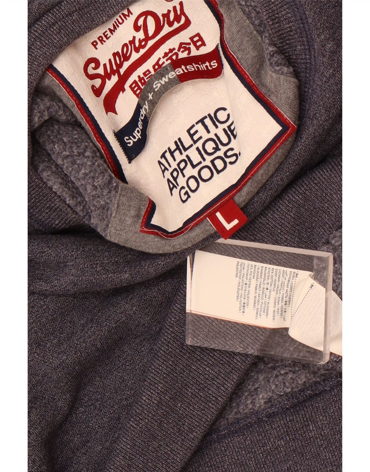 Superdry Herren-Sweatshirt mit grafischem Muster, groß, marineblau gesprenkelte Baumwolle