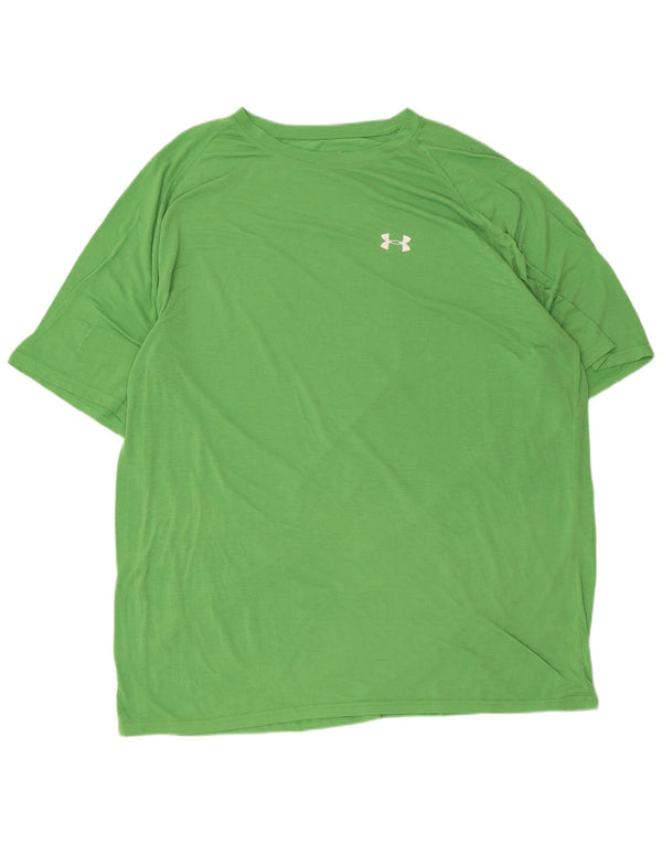 UNDER ARMOUR Herren Heat Gear T-Shirt Top 2XL Grün Polyester