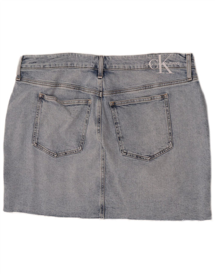 Calvin Klein Damen Mini-Jeansrock W36 L17 Blau