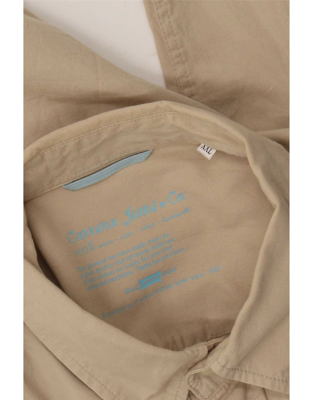 Carrera Herrenhemd 2XL Beige Baumwolle