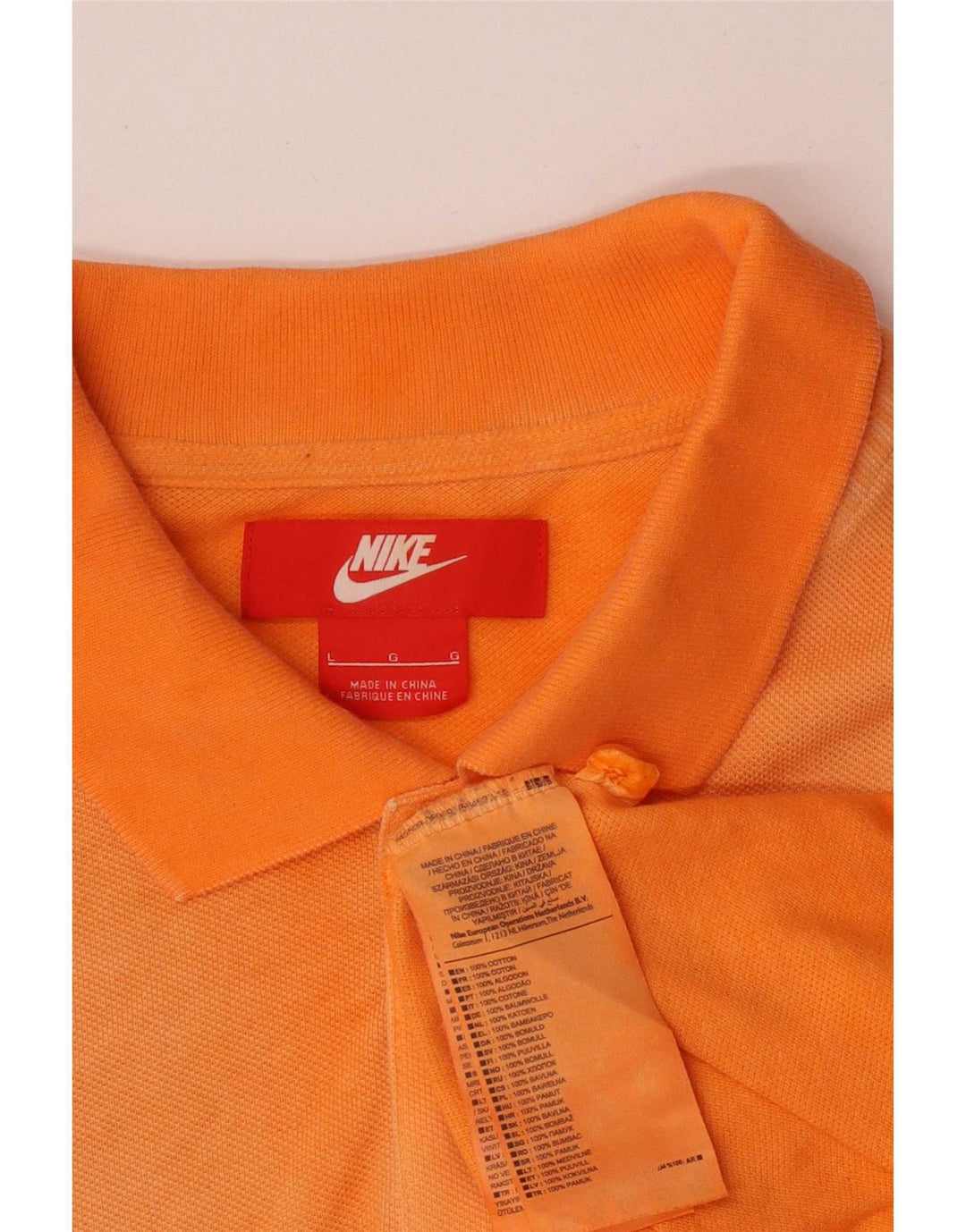 Nike Herren-Poloshirt, groß, orange, Baumwolle
