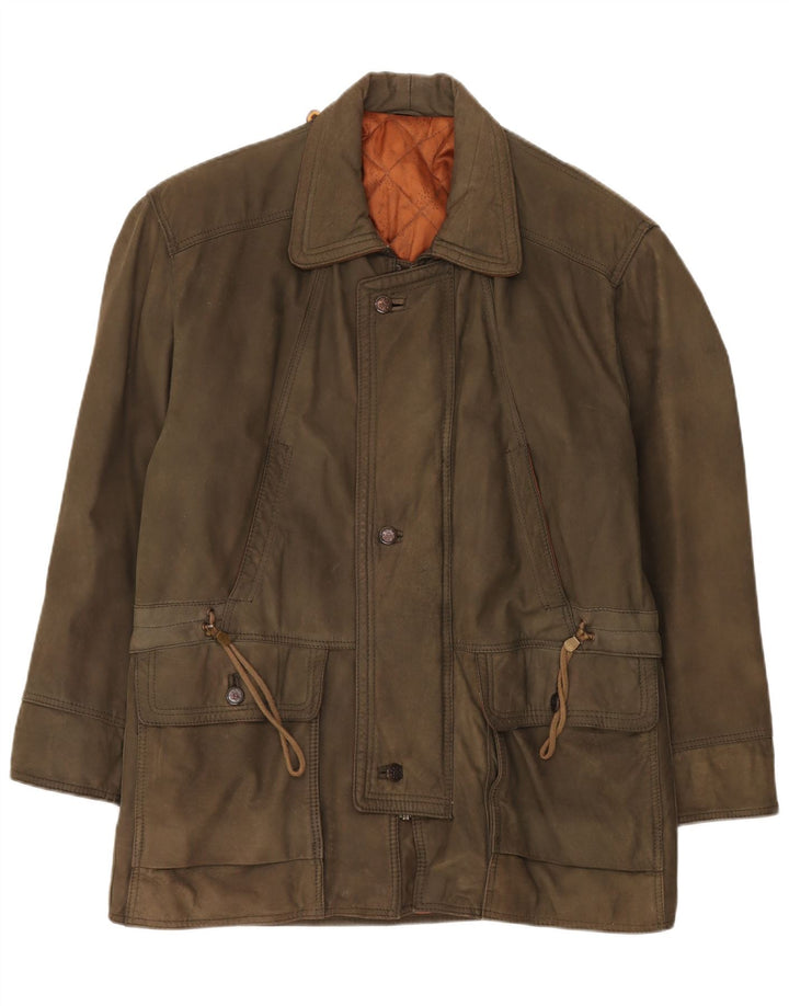 Vintage Herren Lederjacke UK 42 XL Khaki Leder