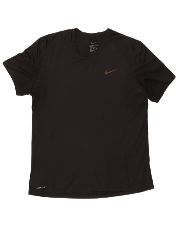 Nike Herren Dri Fit T-Shirt Top Medium Schwarz