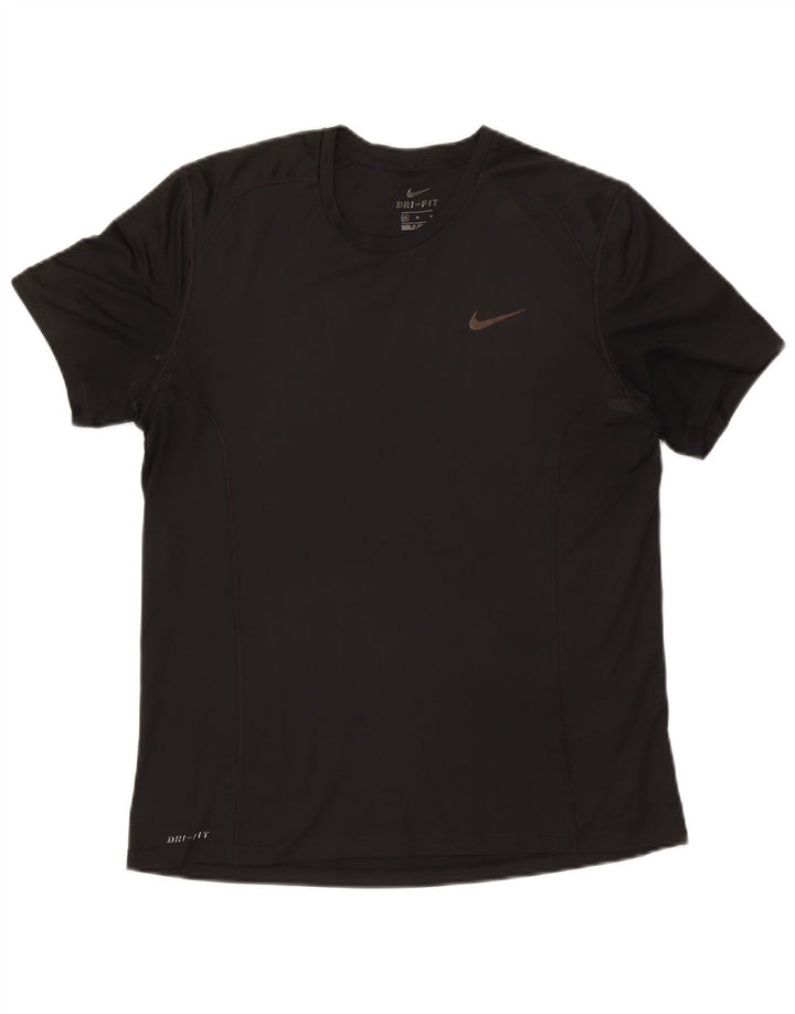Nike Herren Dri Fit T-Shirt Top Medium Schwarz