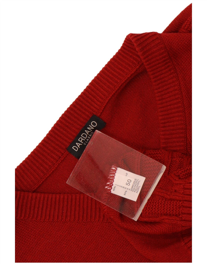 Dardano Herren Weste Tank Top IT 50 Mittelrote Baumwolle