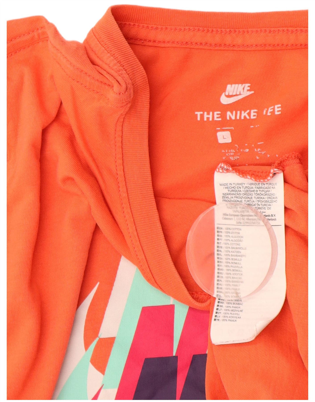 Nike Herren-T-Shirt mit Grafik, Größe L, Orange, Baumwolle