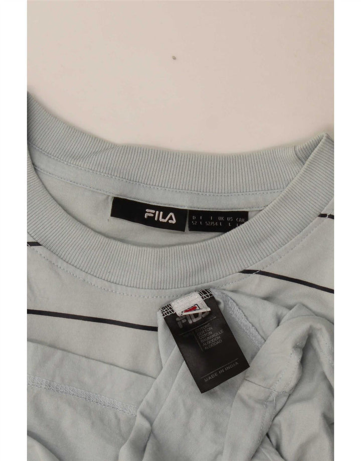 Fila Herren-T-Shirt mit Grafik, groß, grau gestreift, Baumwolle