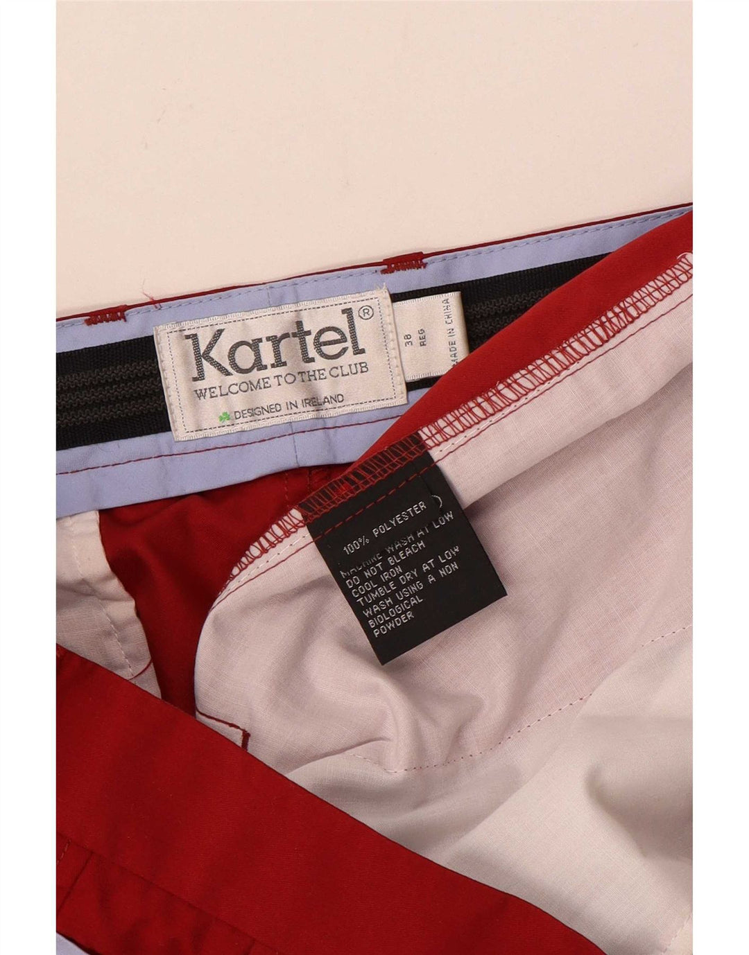 Gerade Anzughose für Herren von Kartel, W38, L33, rotes Polyester