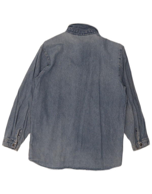 Gap Damen Jeanshemd UK 18 XL blau gestreift aus Baumwolle