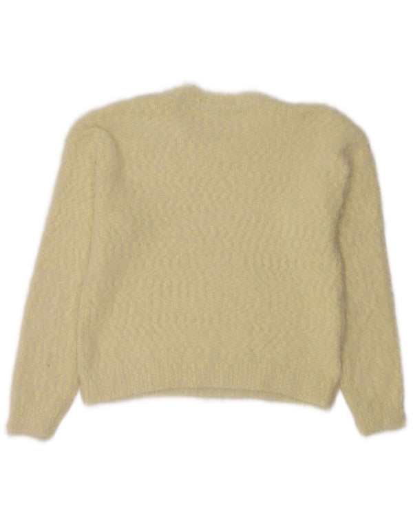 Marks & Spencer Womens Crew Neck Jumper Sweater UK 12 Medium Yellow Flecked