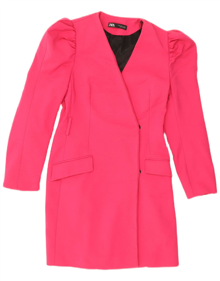 Zara Damen Mantel UK 8 Small Rosa Baumwolle