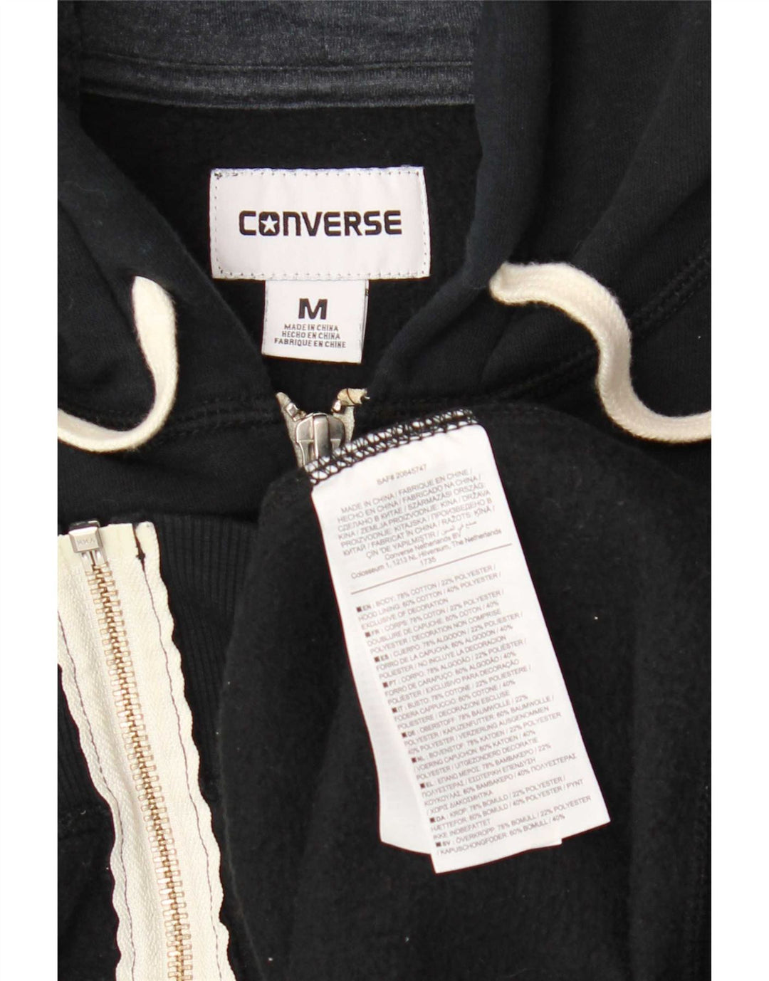 Converse Herren-Kapuzenpullover mit Reißverschluss, mittlere marineblaue Baumwolle