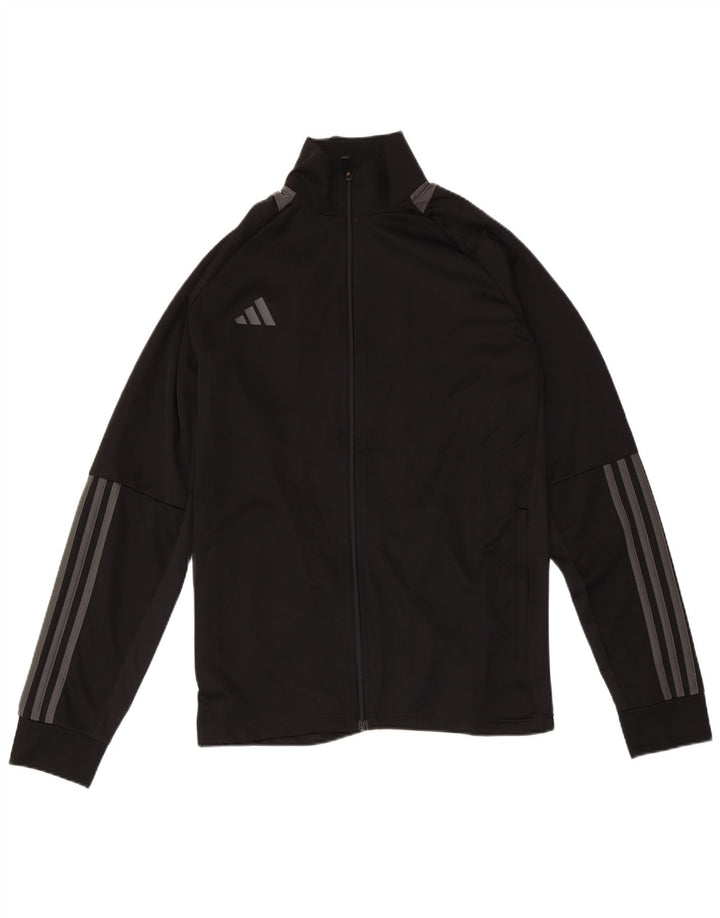 ADIDAS Herren-Trainingsanzug-Top-Jacke, großes schwarzes Polyester