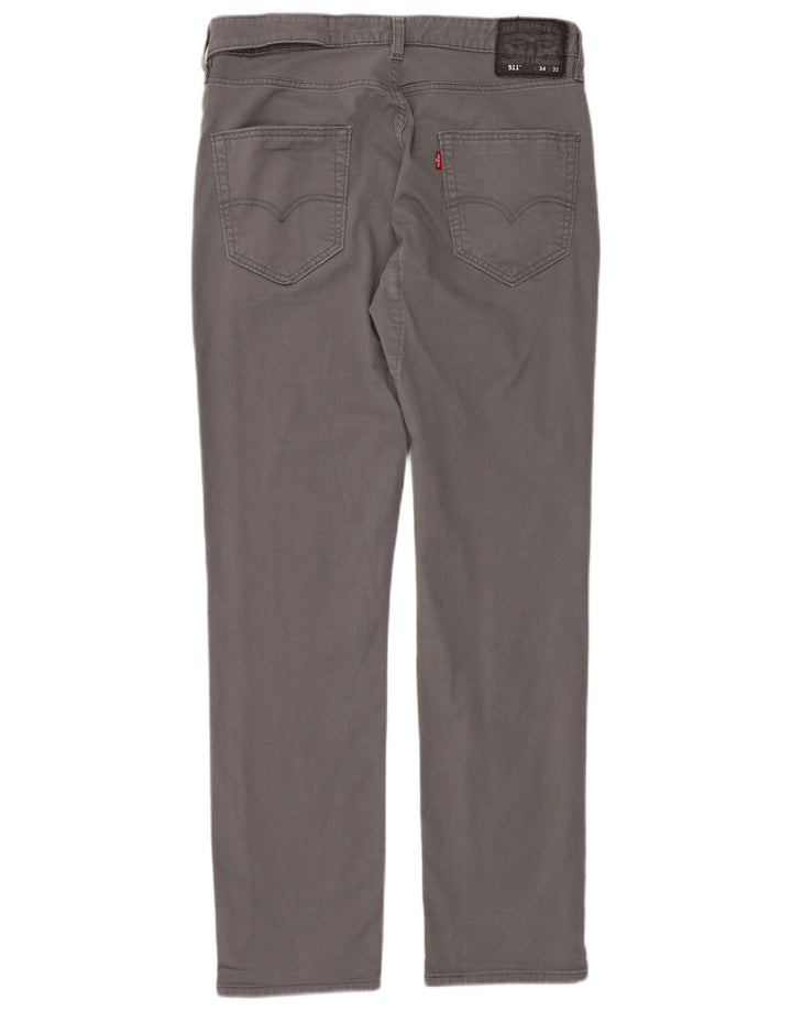 LEVI'S Herren 511 Slim Chinohose W34 L32 Graue Baumwolle