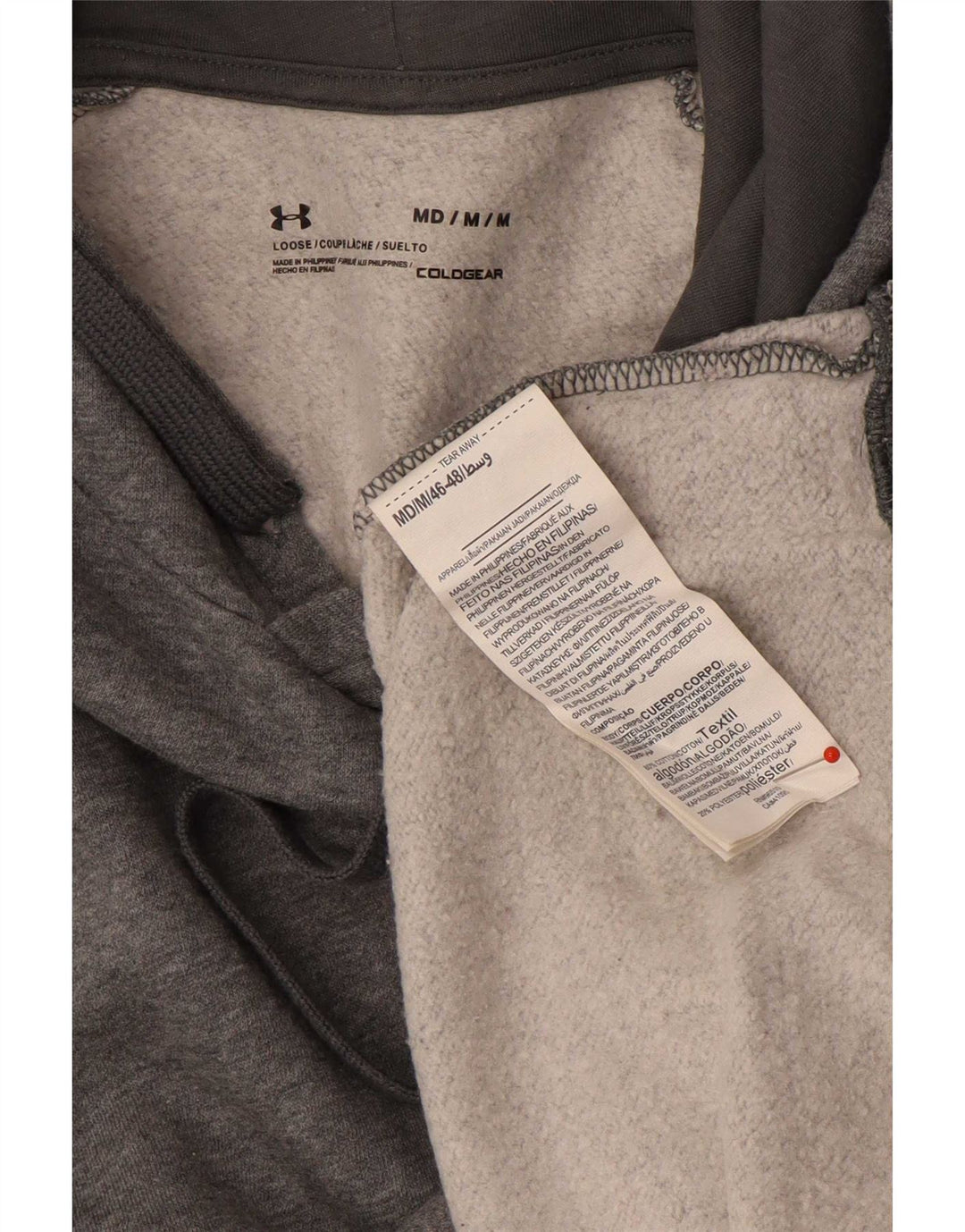 Under Armour Herren Cold Gear Kapuzenpullover mittelgraue Baumwolle
