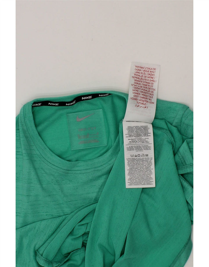 NIKE Boys Dri Fit T-Shirt Top 10-11 Years Medium Green Flecked Polyester Vintage Nike and Second-Hand Nike from Messina Hembry 