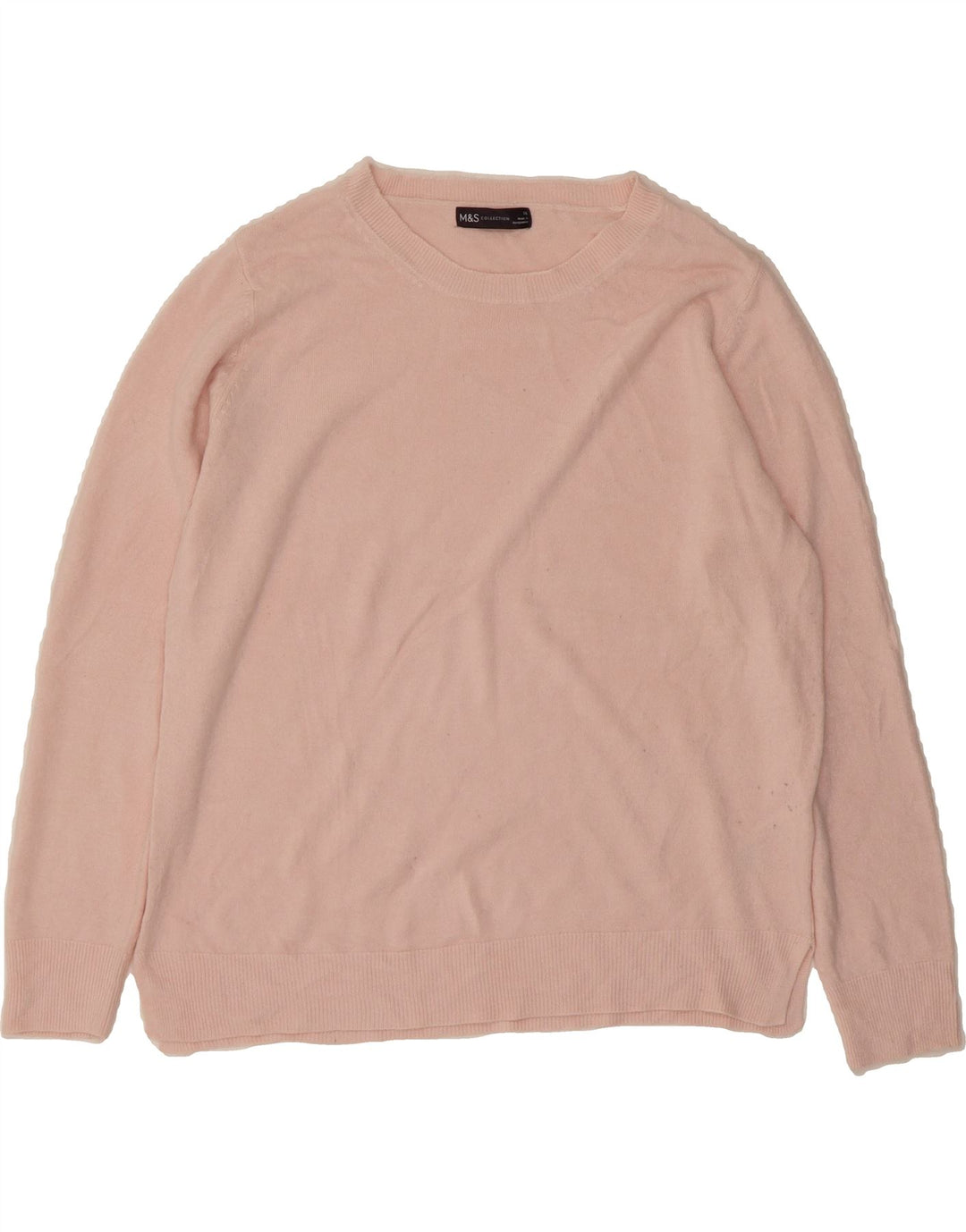 MARKS & SPENCER Womens Crew Neck Jumper Sweater UK 16 Large Pink Vintage Marks & Spencer and Second-Hand Marks & Spencer from Messina Hembry 