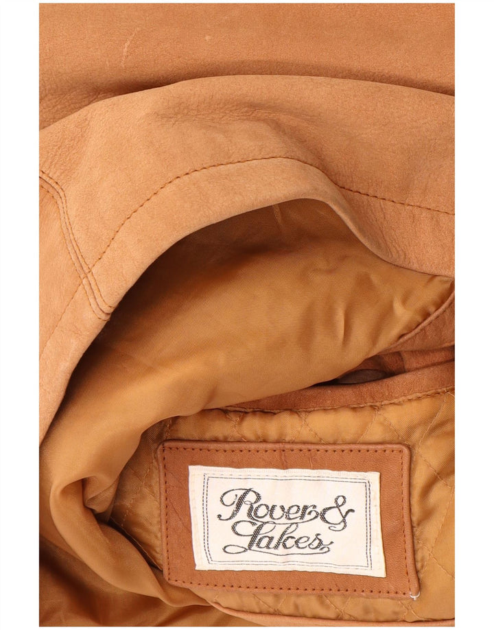 Rover&Lakes Herren Ledermantel IT 46 Kleines braunes Leder