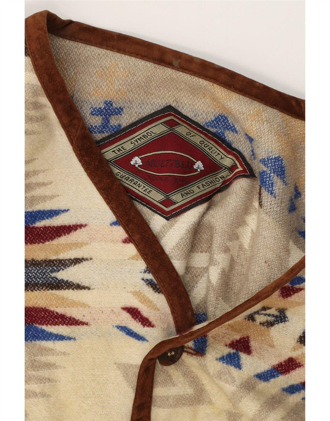 MULTIBLU Herrenweste UK 40 Large Beige Fair Isle