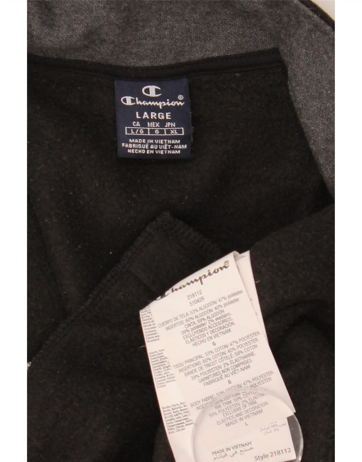 Champion Herren-Trainingsanzug-Top-Jacke, groß, schwarze Farbblock-Baumwolle