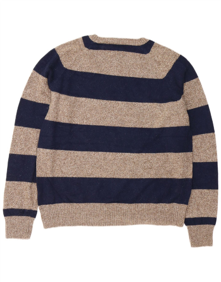 J. CREW Herren-Pullover mit Rundhalsausschnitt, groß, marineblau, gestreift, Polyamid