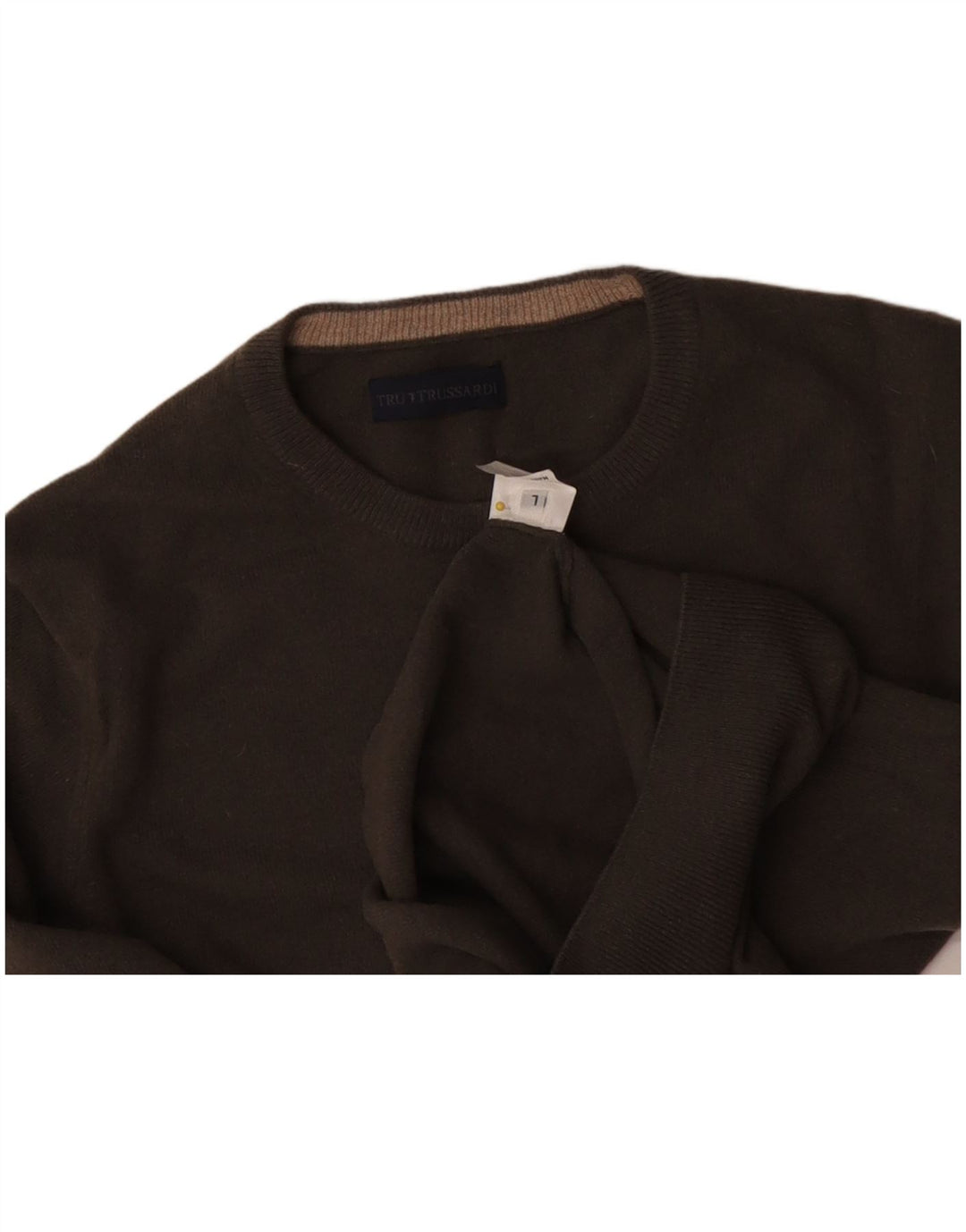 TRUSSARDI Herren-Pullover mit Rundhalsausschnitt, große graue Wolle