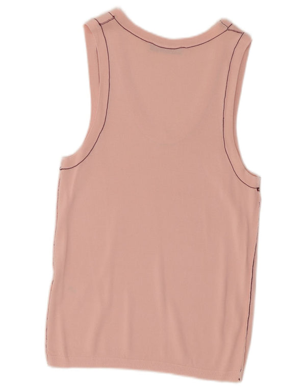 Zara Damen Weste Top UK 12 Mittelrosa Viskose