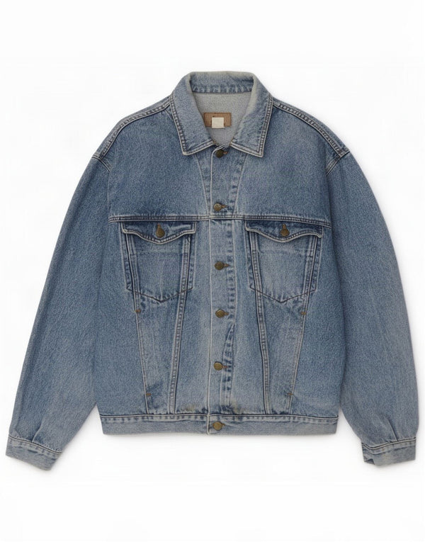 Vintage Herren Jeansjacke UK 40 Große blaue Baumwolle