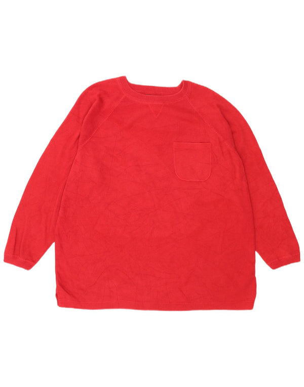 Eddie Bauer Damen-Pullover mit lockerer Passform, U-Boot-Ausschnitt, UK 18, XL, rote Baumwolle