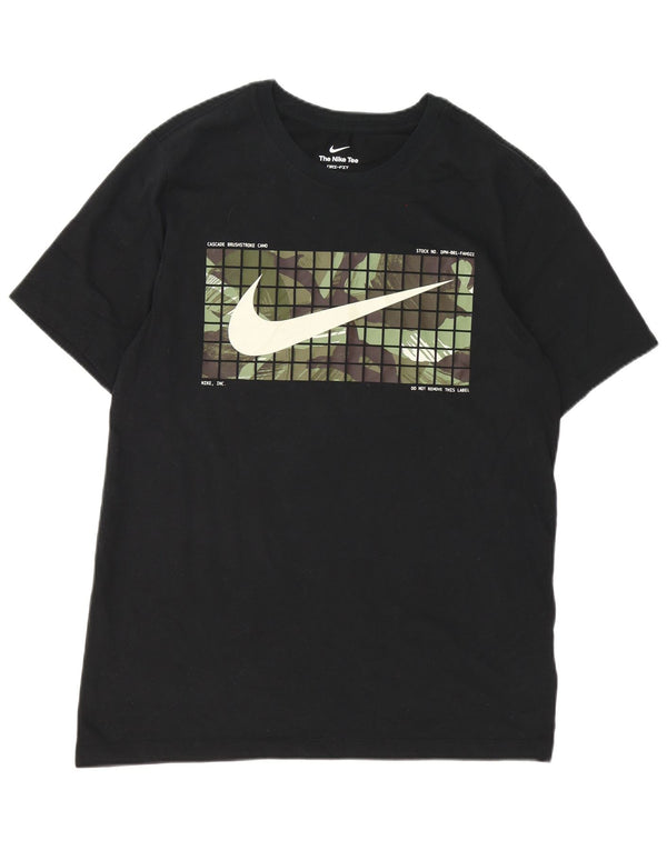 Nike Herren Dri Fit Graphic T-Shirt Top Large Schwarz Baumwolle