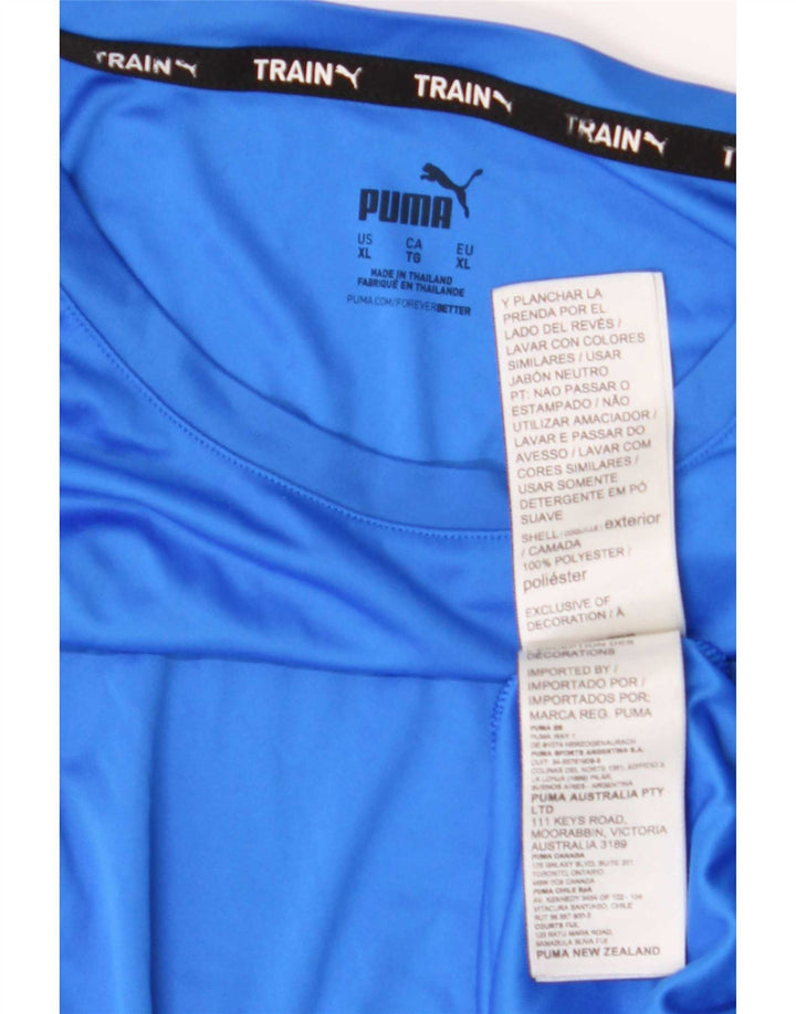 Puma Herren Grafik T-Shirt Top XL Blau Polyester