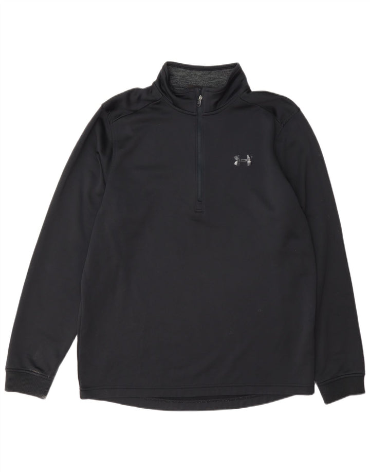 Under Armour Herren Cold Gear Pullover-Trainingsoberteil mit Reißverschluss, Mittelschwarz