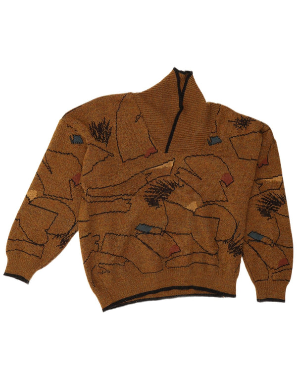 Angelo Litrico Herren-Pullover mit Schalkragen, Gr. 52/54, groß, braun