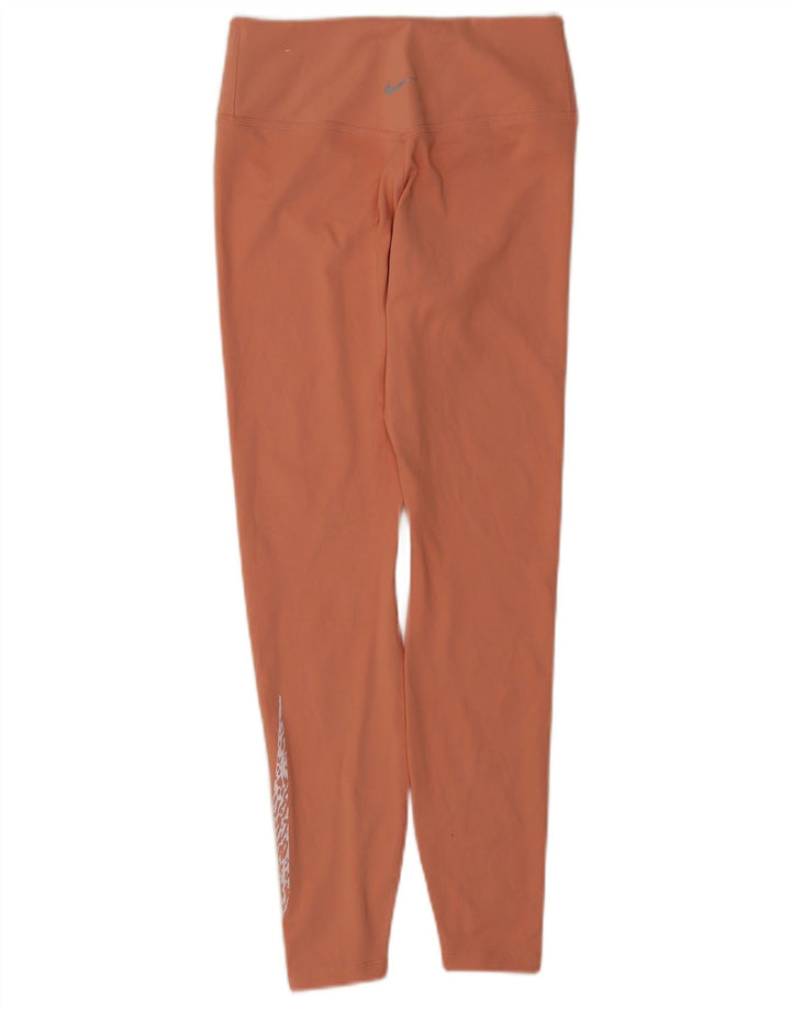 Nike Damen Dri Fit Graphic Leggings UK 8 Small Orange Polyester