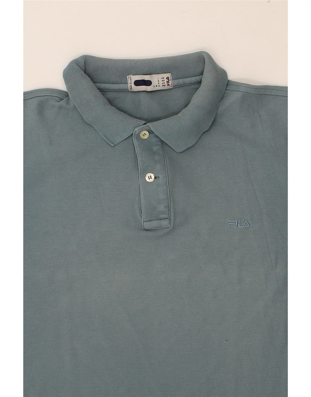 FILA Mens Polo Shirt IT 48 Medium Blue Cotton Vintage Fila and Second-Hand Fila from Messina Hembry 