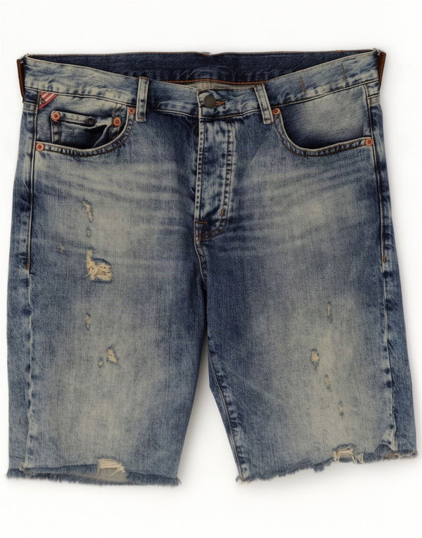 Ralph Lauren Herren-Jeansshorts im Used-Look, Größe L, W34, Blau, Baumwolle