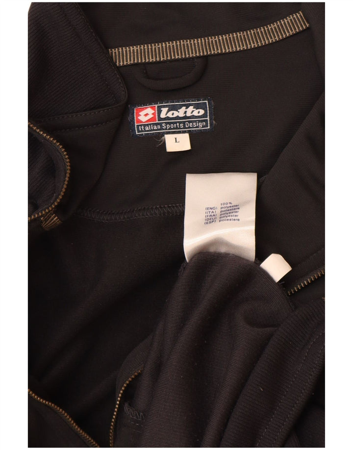 LOTTO Herren-Trainingsanzug-Oberteil, Jacke, groß, aus schwarzem Polyester