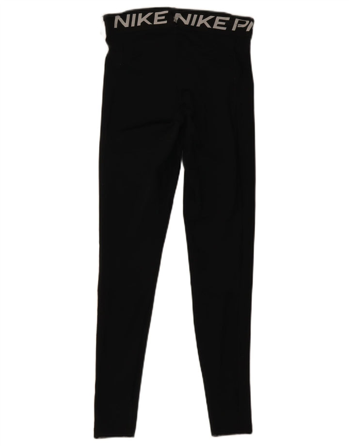 Nike Damen Dri Fit Graphic Leggings UK 10 Small Schwarz Polyester