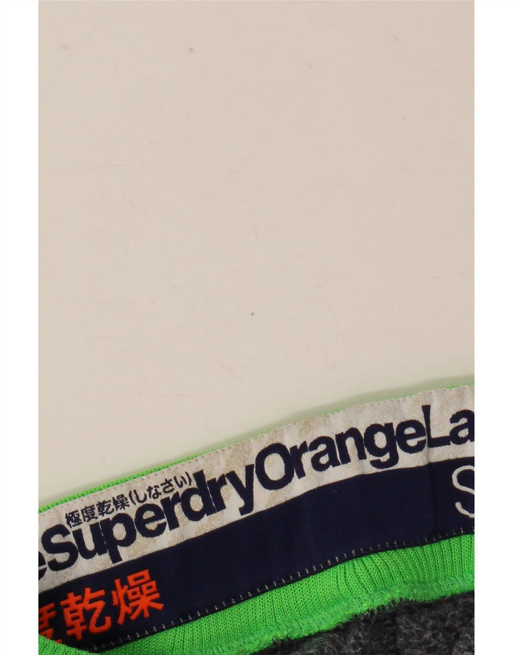 Superdry Herren-Sportshorts mit schmaler Passform, mittelgrau gesprenkelte Baumwolle