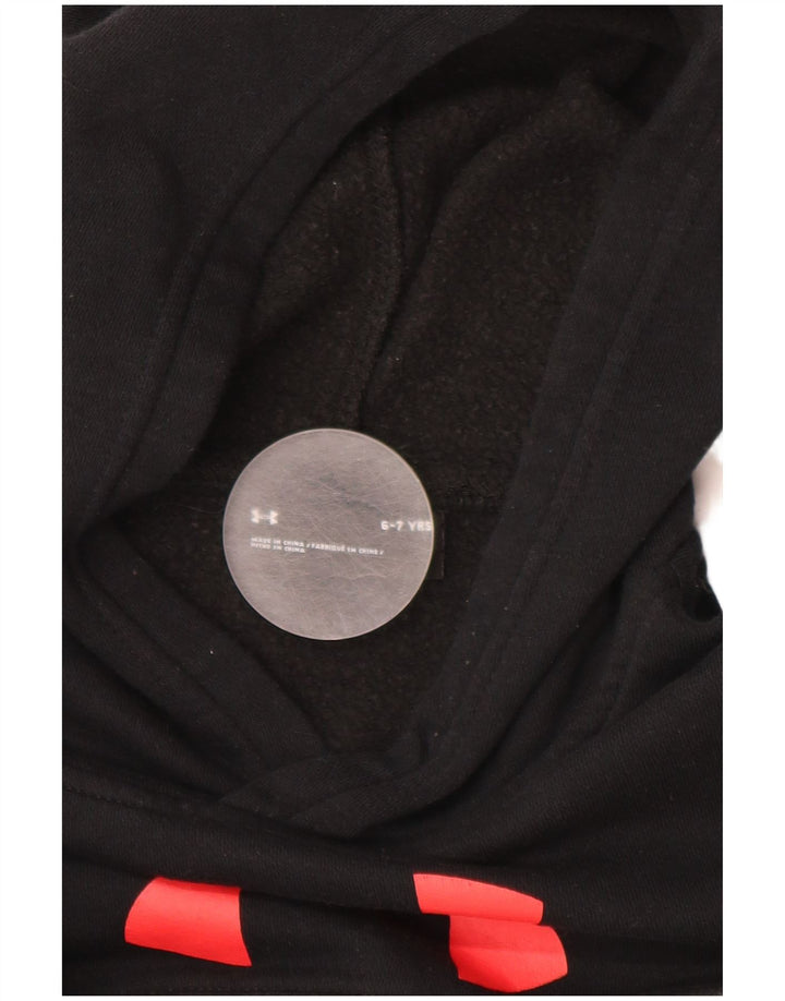 UNDER ARMOUR Kapuzenpullover mit Grafik für Jungen, 6–7 Jahre, schwarze Farbblock-Baumwolle
