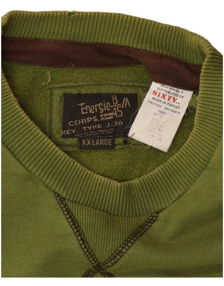 Energie Herren Sweatshirt Pullover 2XL Grüne Baumwolle