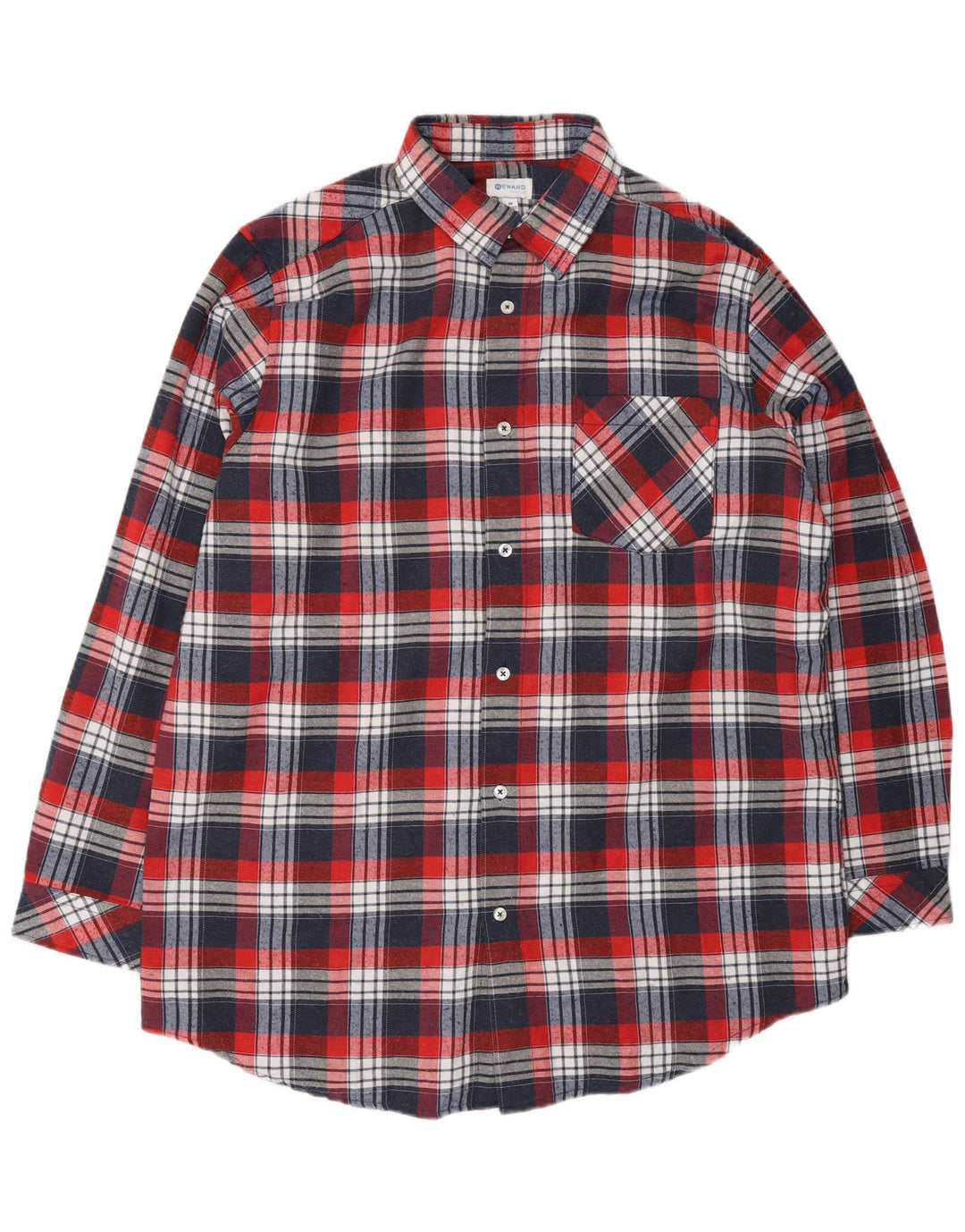 REWARD Herren-Flanellhemd, UK 39/40, mittelrot karierte Baumwolle